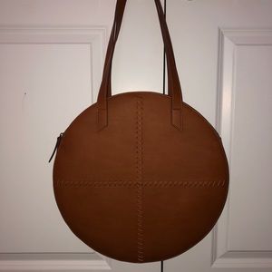 Brown handmade pleather bag!